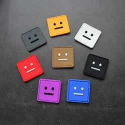 Smiley Face 3D PVC Patches Square Multicolor Luminous Tactical Badge DIY Sticker For Clothing Backpack Decals