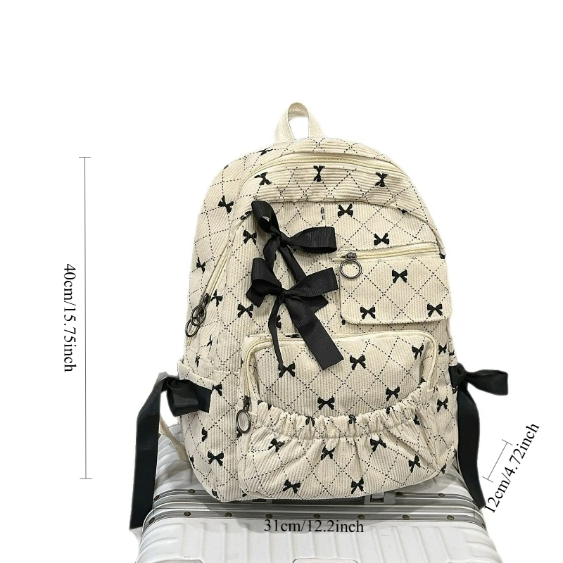 حقيبة ظهر سروال قصير لطيفة للأزياء القوس حقيبة مدرسية للطلاب السفر حقيبة كمبيوتر محمول مريحة ومتعددة الاستخدامات حقيبة المدرب