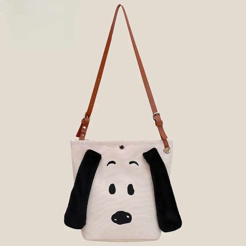 Snoopy płócienna torba na ramię urocze Cartoon torby Crossbody o dużej pojemności damskie modne torba na zakupy damskie torebki z uchwytem w stylu