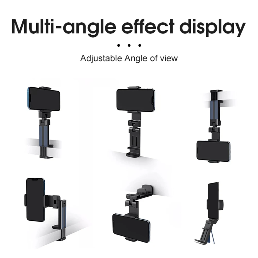 Folding Cell Phone Stand 360 Degree Rotatable Foldable Cell Phone Holder Airplane Phone Holder Clip for All 4.7-6.9 Inch Phones