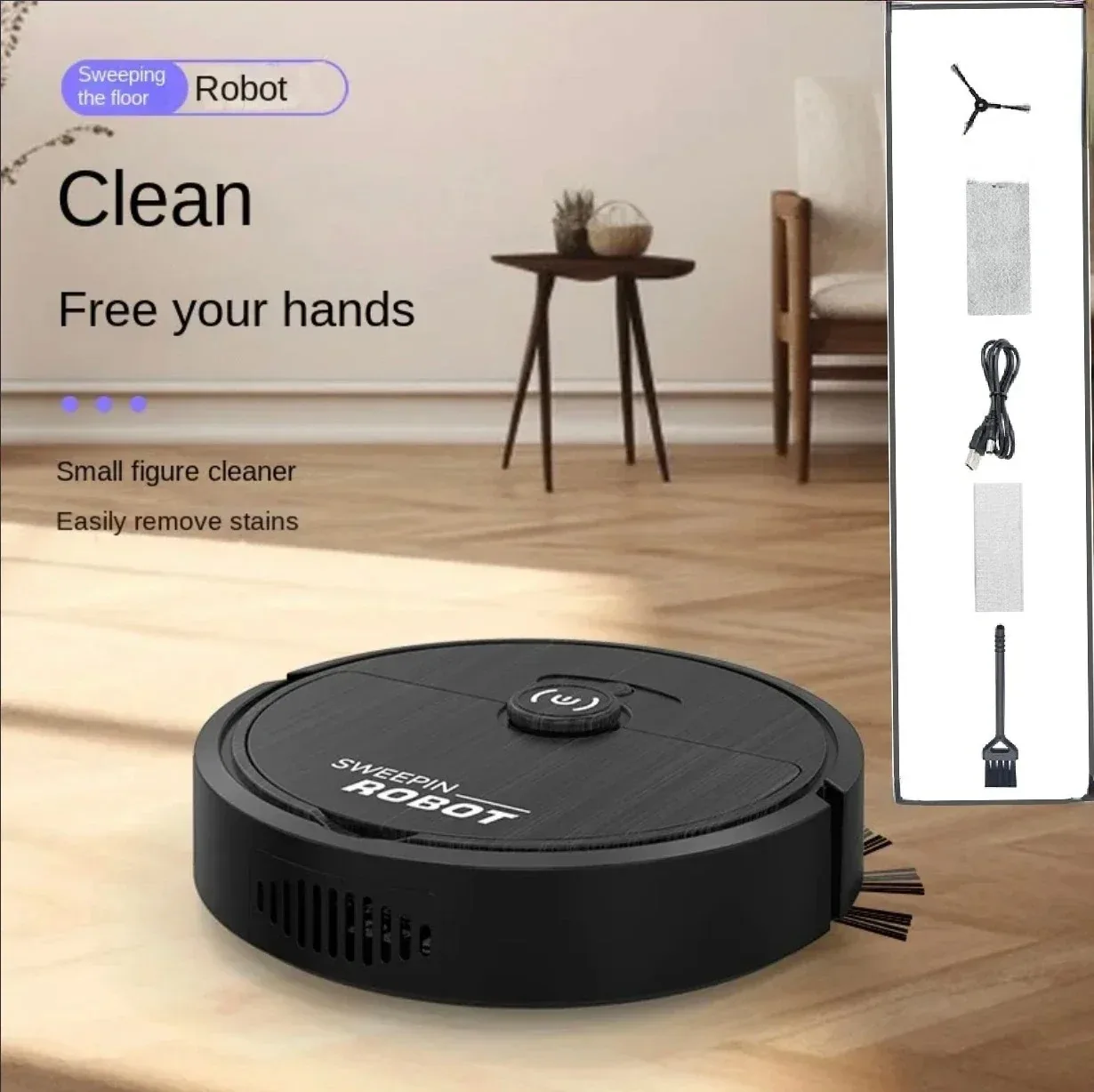 3 in 1 Smart Sweeping Robot Intelligent There in One Sweeping and Mopping Robot and Silent Cleaning Experts for Living Rooms