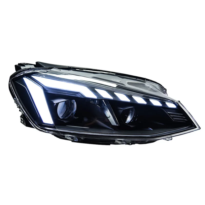 Suitable Specifically for 12-15 Volkswagen Golf 7 LED Daytime Running Lights Bi-Optic Lens Front Headlights Cross