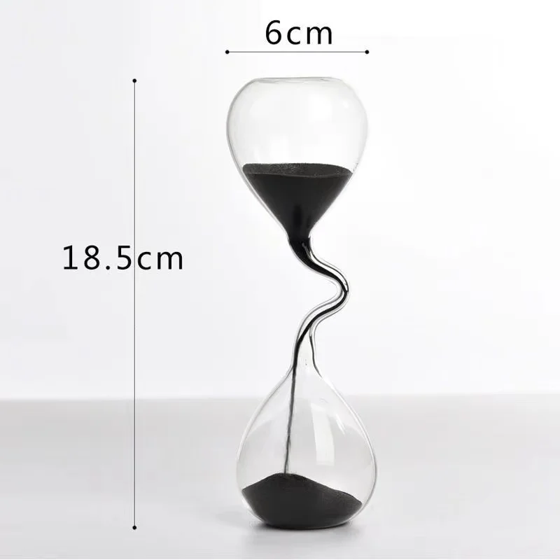 Creative Irregular Hourglass Timer Home Decoration Glass Hourglass Jewelry Home Supplies Sand Time Black Sand Timer Holiday Gift