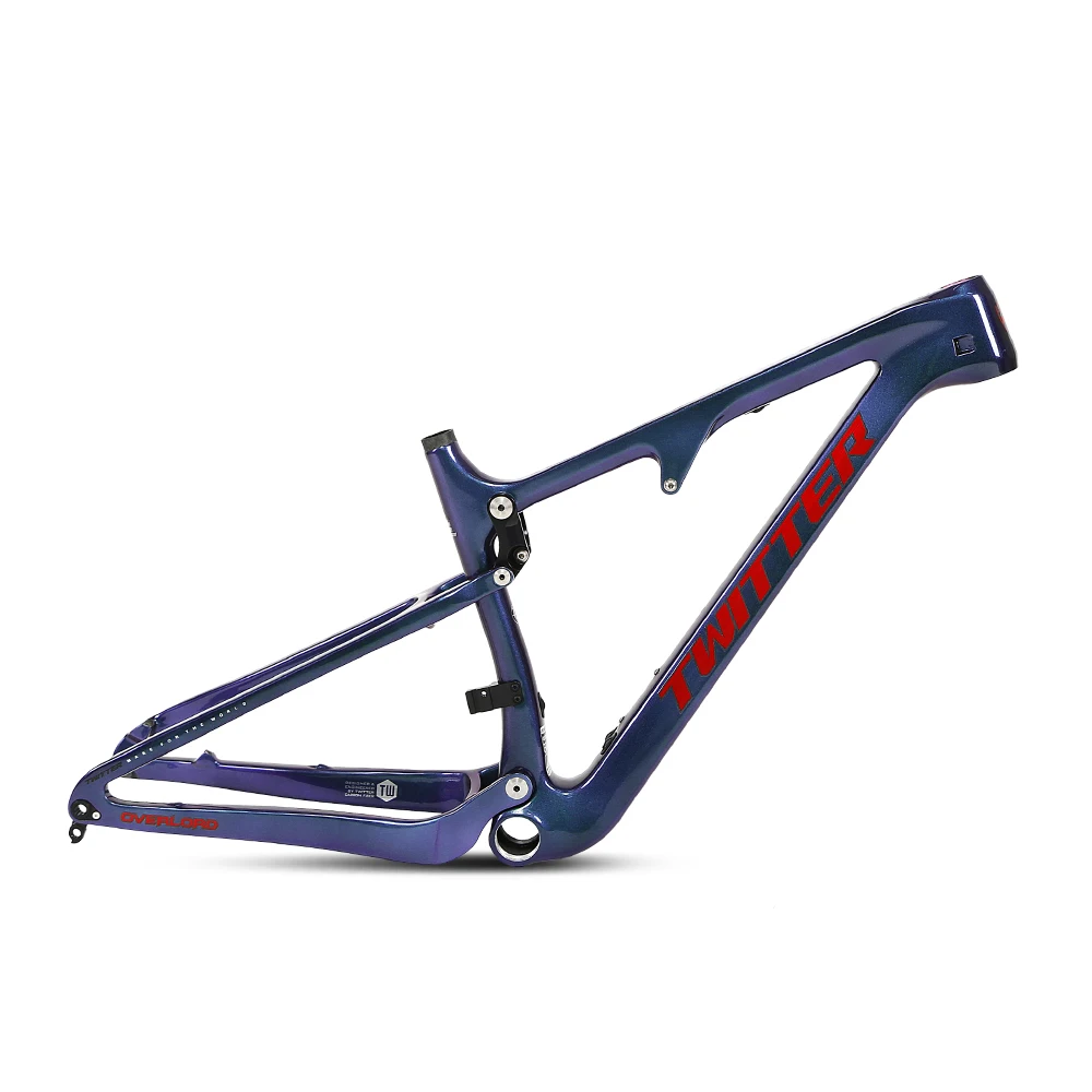 TWITTER-Full Suspension Carbon Fiber Mountain Bike Frame Barrel Pumping, Hydraulic Disc Brake, AM Class, 27.5 \