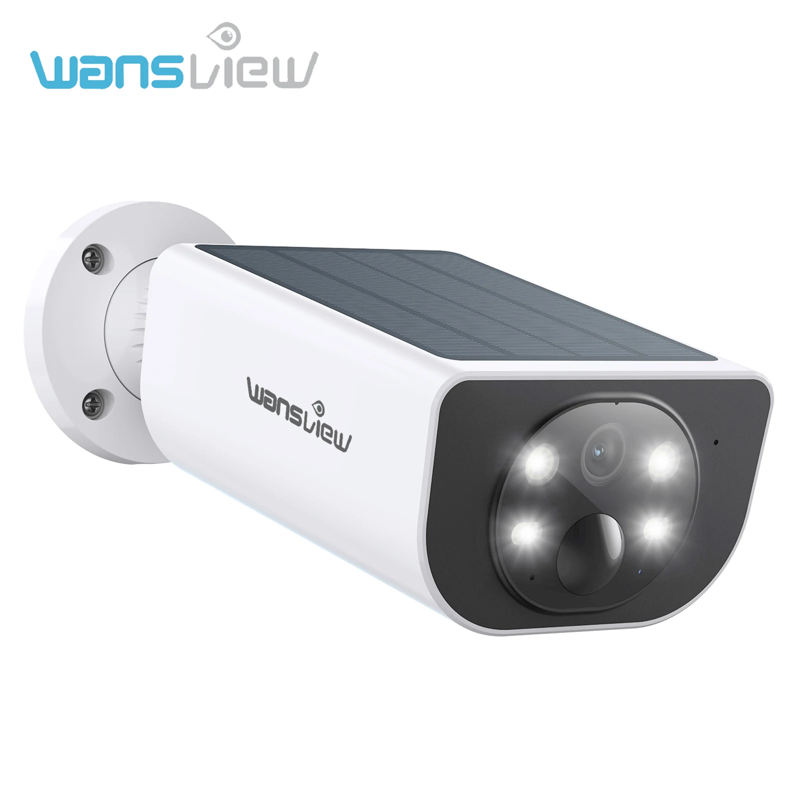 

Солнечная камера Wansview 2K для улицы, беспроводная, цветное ночное видение 2,4 ГГц, хранилище на SD-карте/облако, водонепроницаемость, совместимость с Alexa