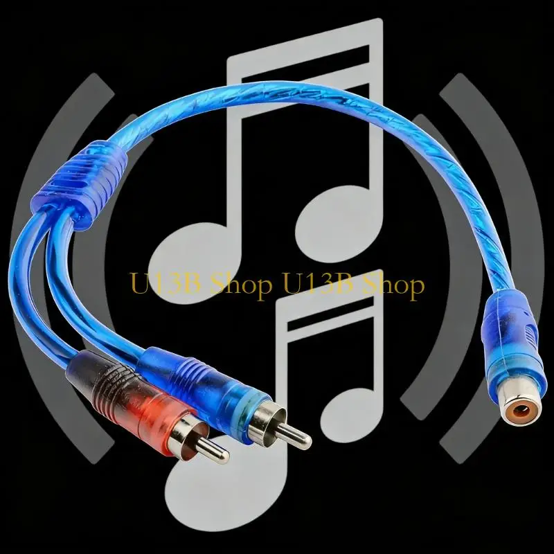 U13B RCAs Y Splitter Cable 1 Female to 2 Male for High Fidelities Sound Transmission
