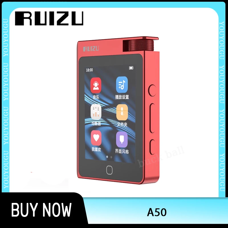 RUIZU A50 HiFi Lossless MP3 Player with Bluetooth DSD High Resolution Digital Audio Player High-Res Portable Custom Music Player