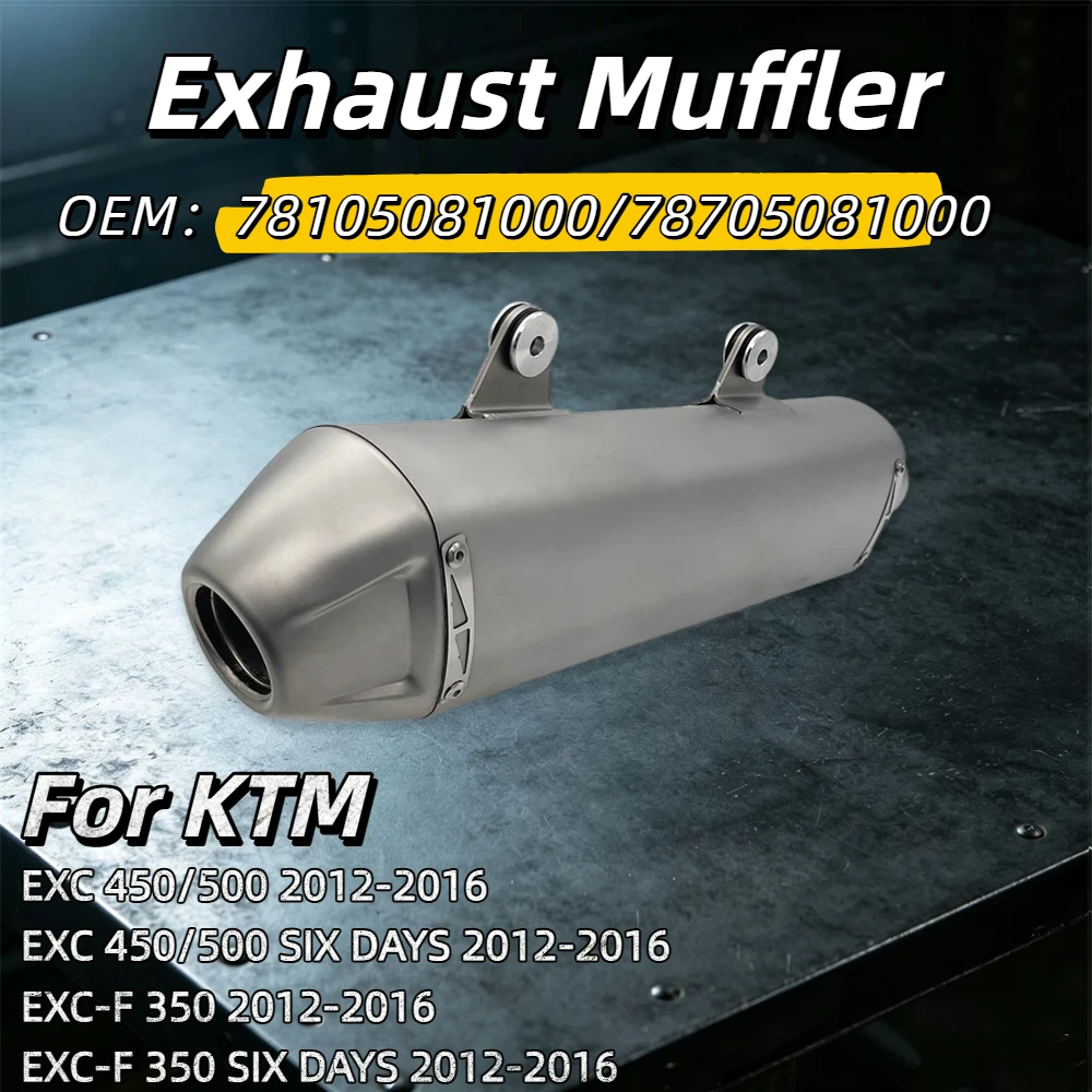 OTOM Motorcycle Exhaust Muffler Stainless Slip-on For KTM EXC 450/500 EXC-F 350 2012-2016 Off-road Rear Exhaust OEM Part
