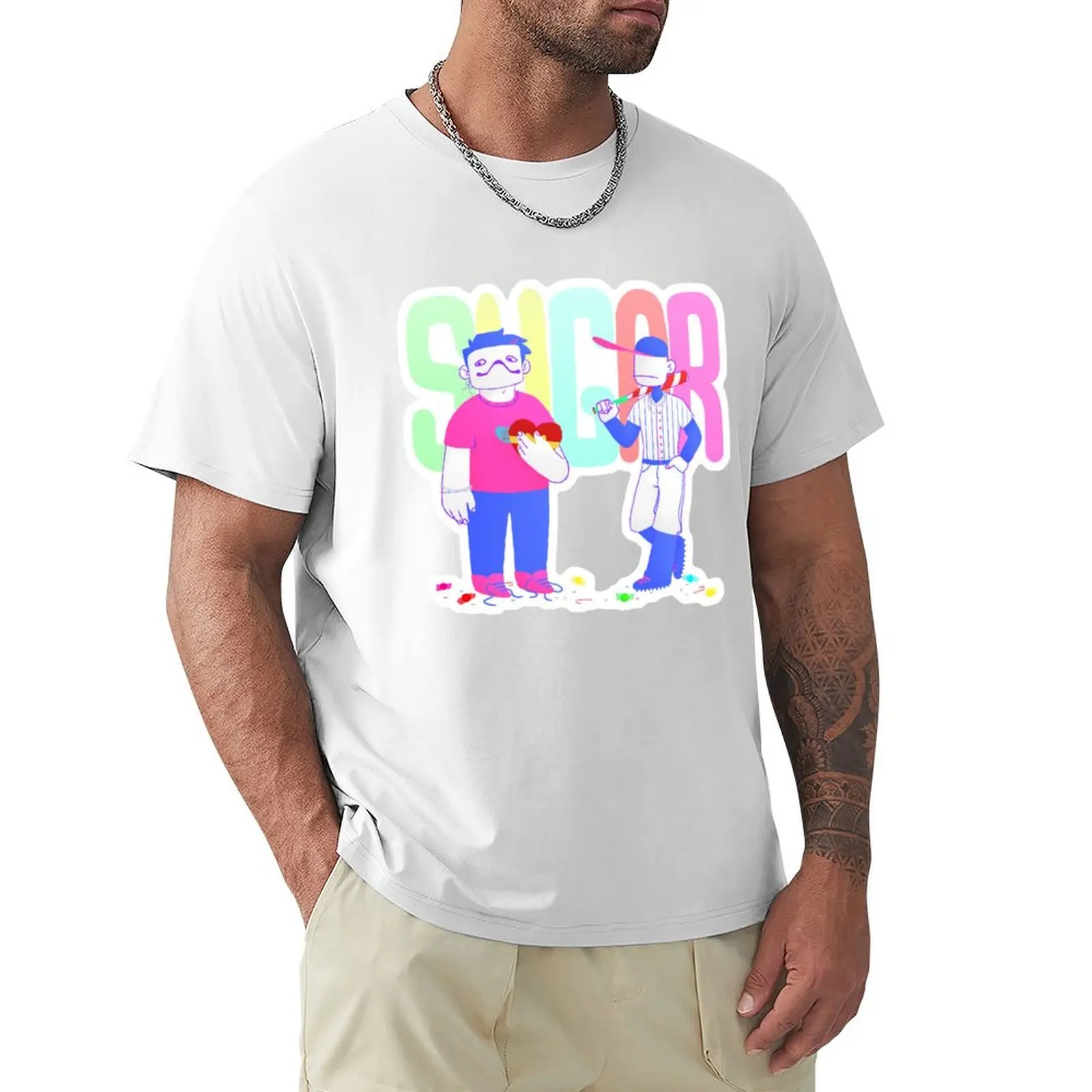 SUGAR - Zacharie and the Batter from Mortis Ghost's OFF T-Shirt summer top vintage new edition plain Men's cotton t-shirt