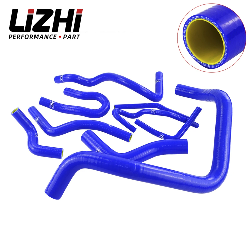 Blue & Yellow 9Pcs Silicone Radiator Coolant Hose Kit For Honda CIVIC SOHC D15 D16 EG EK 92-00 With PQY logo