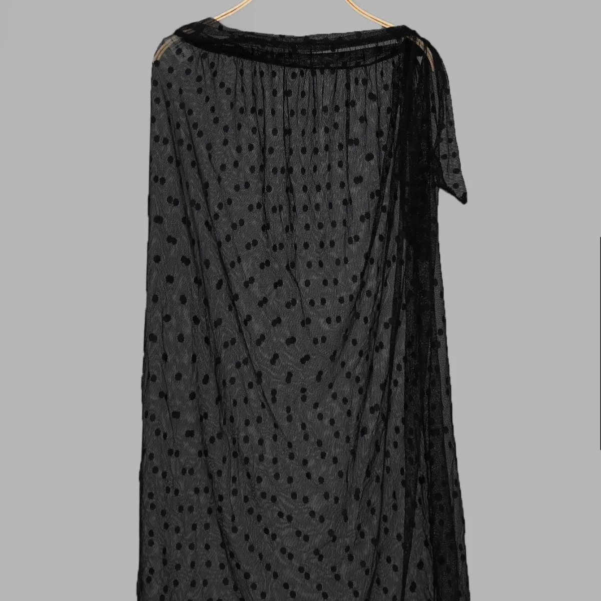 2024 Nuova felpa con cappuccio in rete a pois con gonna lunga nera con lacci per la sessualità delle donne