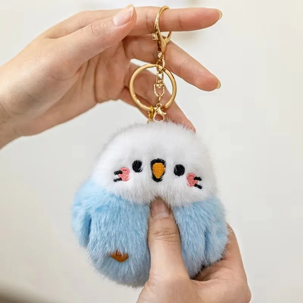 Cute Sound-making Bird Pendant Keychain Cartoon Animal Bag Charm Car Key Holder Figurine Ornament Chirping Fun Gift