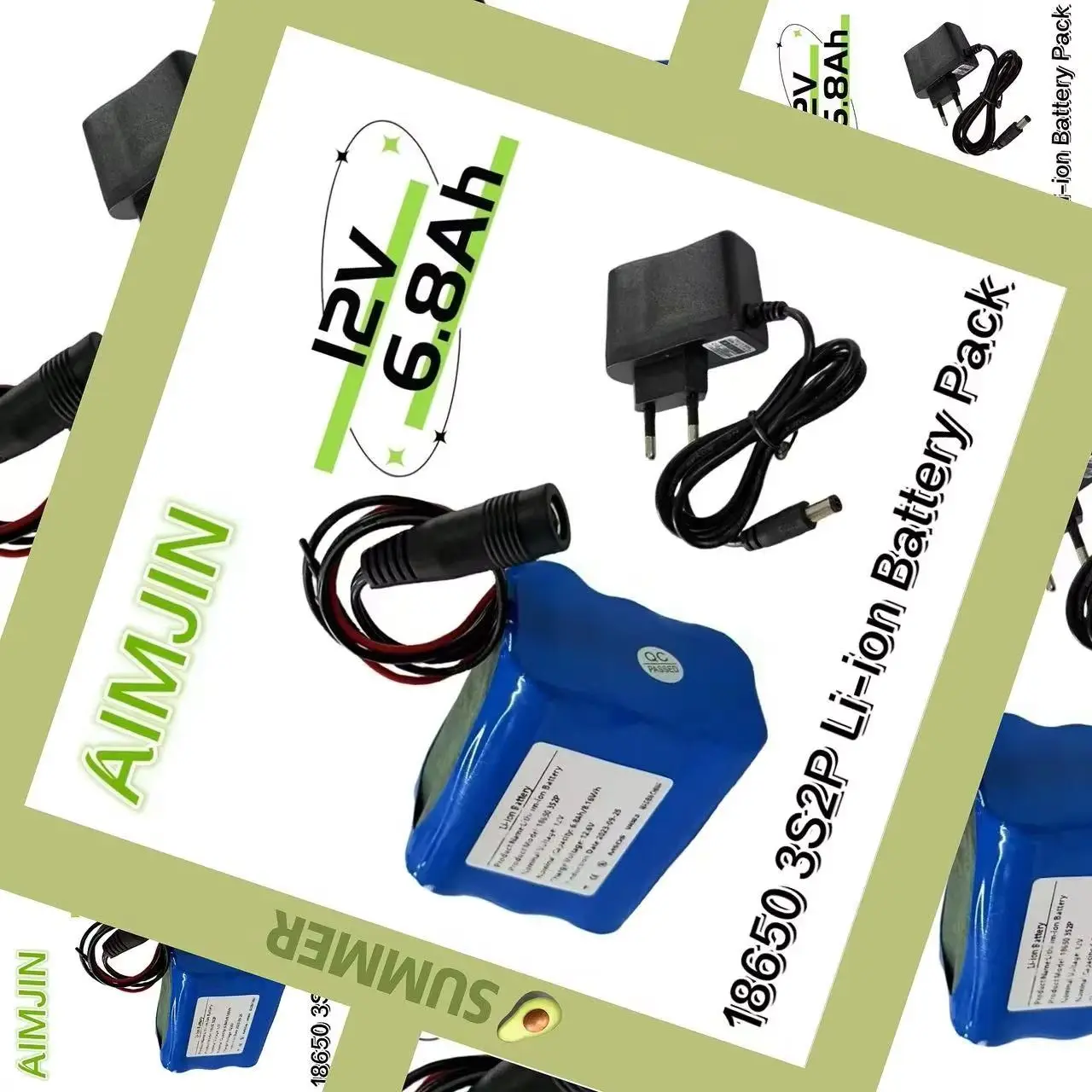 

Original 12V 6800mAh 18650 3S2P Rechargeable Lithium-ion Battery Pack 12.6V Charging Battery + charger