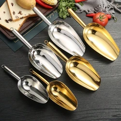 Stainless Steel Ice Shovel, Flats Bottom Ice Cube Shovel, Bar Tool, Supermarket Rice Shovel, Sugar Block Tea Shovel