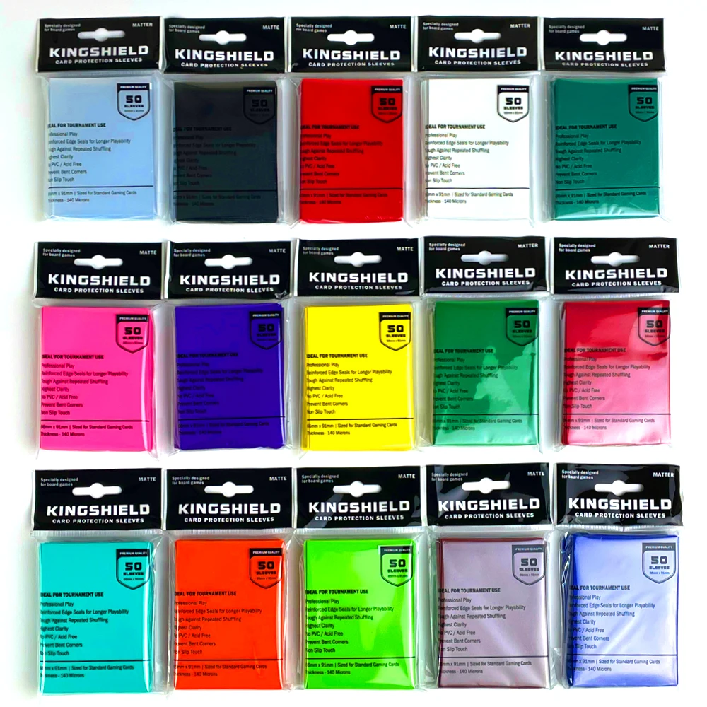 50PCS Matte Colorful Card Sleeves Standard Size Trading Cards Protector Tarot Shield Board Games Cover TCG PKM 66x91mm