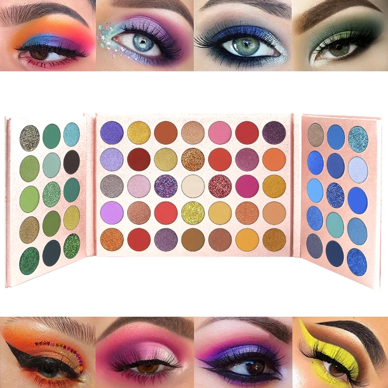 65 Colors Colorful Eyeshadow Palette High Pigmented Matte Shimmer Glitter Makeup Palette Eyeshadow Professional Cosmetics