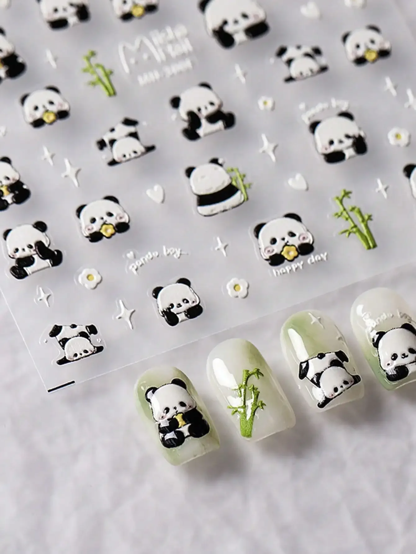 

1pc 5D Panda Nail Art Sticker, Self-Adhesive Nail Decals, For Nail Art Decoration, Women & Girls Nail Supplies Nails Nail Stickers