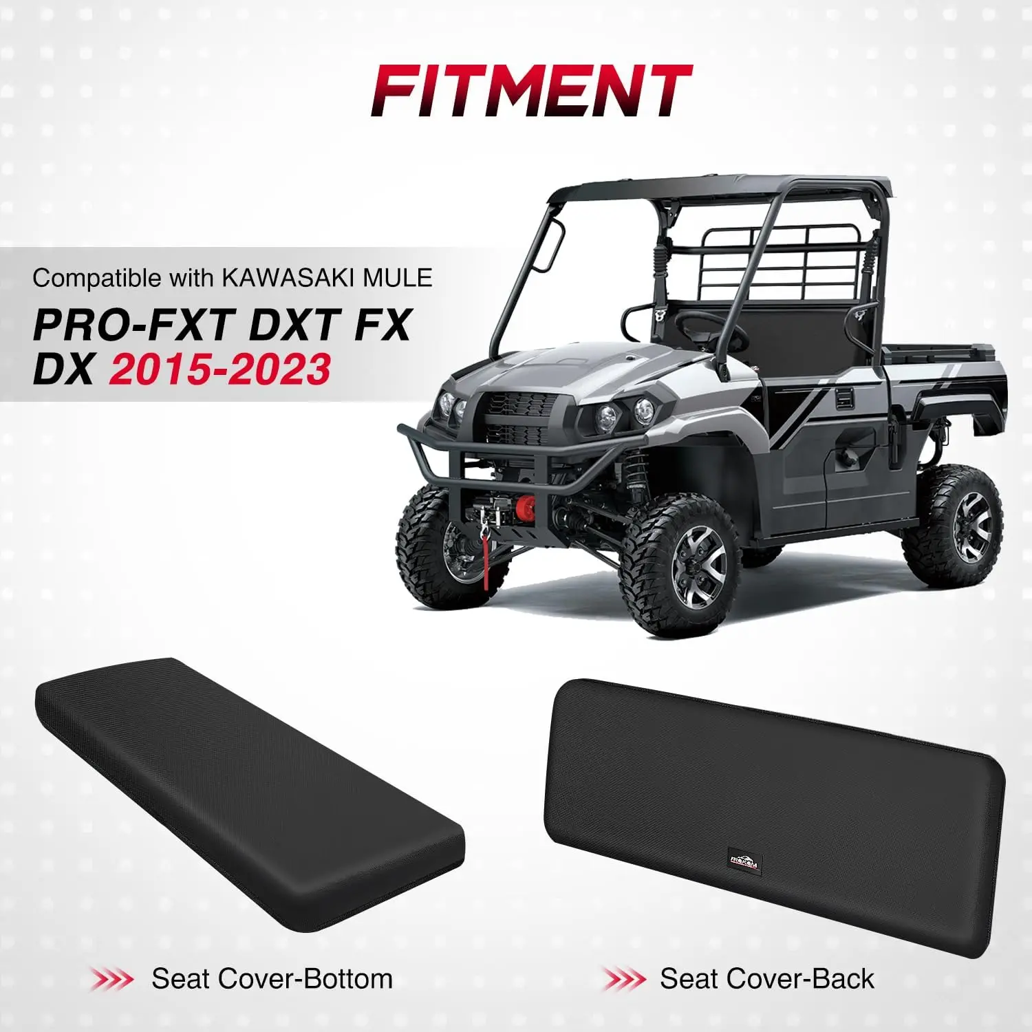 Nilight UTV Seat Cover 1680D Front Bench Cover for Kawasaki Mule PRO FXT DXT FX DX 2015-2023 Replace OEM KAF080-039