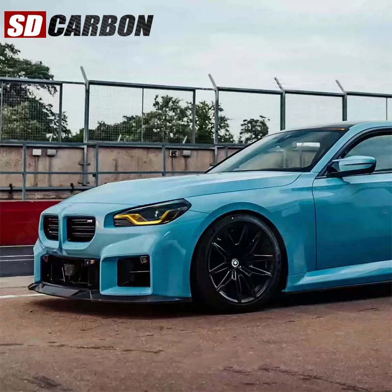 لسيارات BMW M2 G87 2022 + المصد الأمامي للسيارة من ألياف الكربون الجافة كلبشة سبويلر الناشر الجبهة الشفة الذقن تحويلة اكسسوارات السيارات