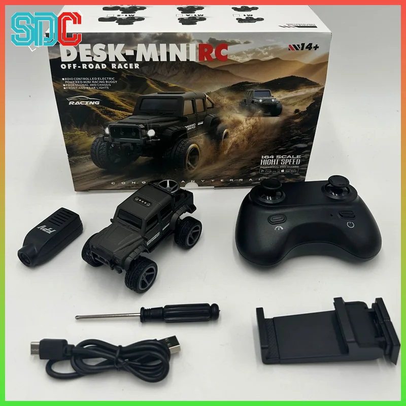 

New Arrival 1:64 Alloy RC Off-Road Car With Camera Transmission Remote Control Jeep Wrangler Remote Control Vehicle Toy
