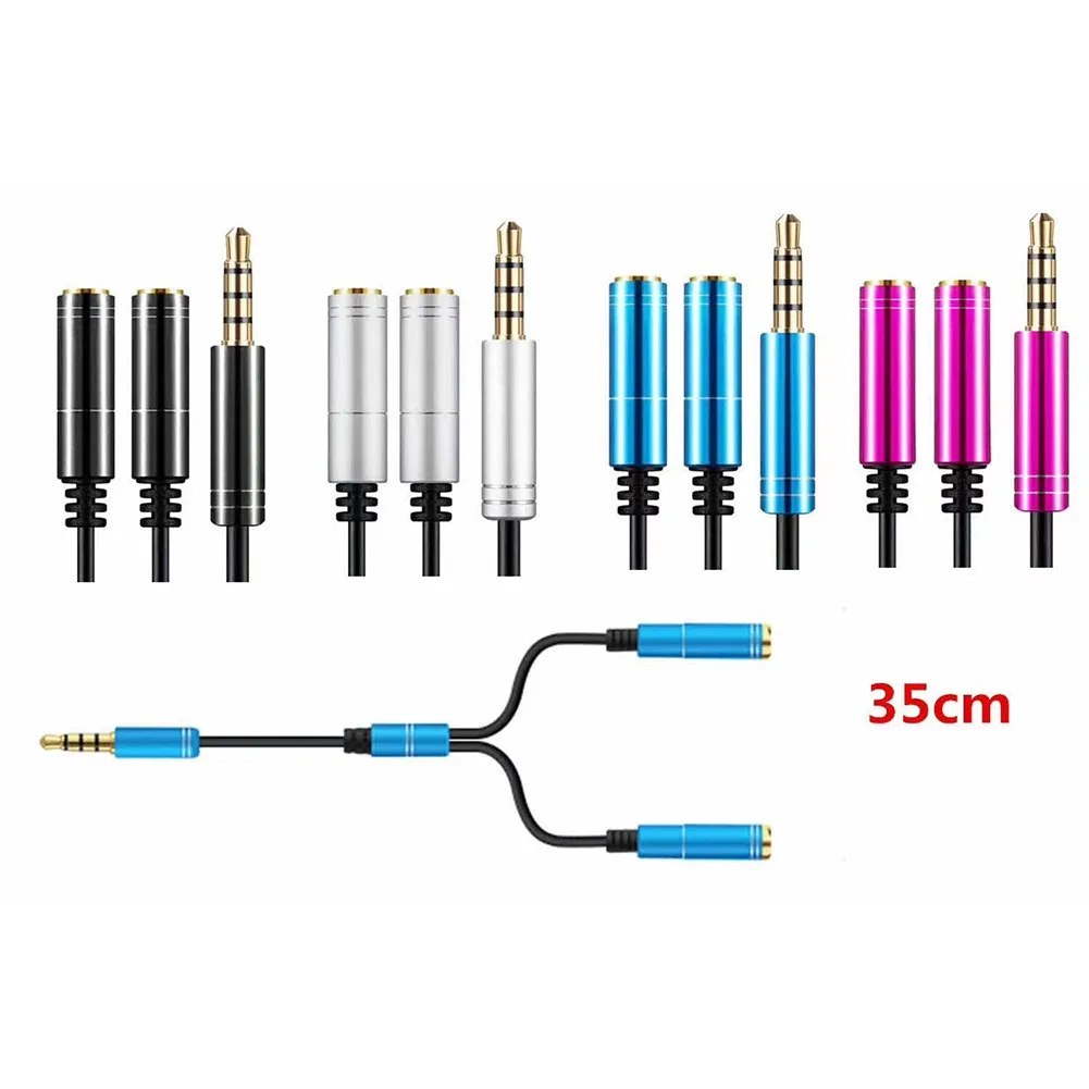 3.5mm TRRS to Dual 3.5mm Female Y Splitter Cable for Connecting Two Headphones or Speakers to Single Audio Output view 6