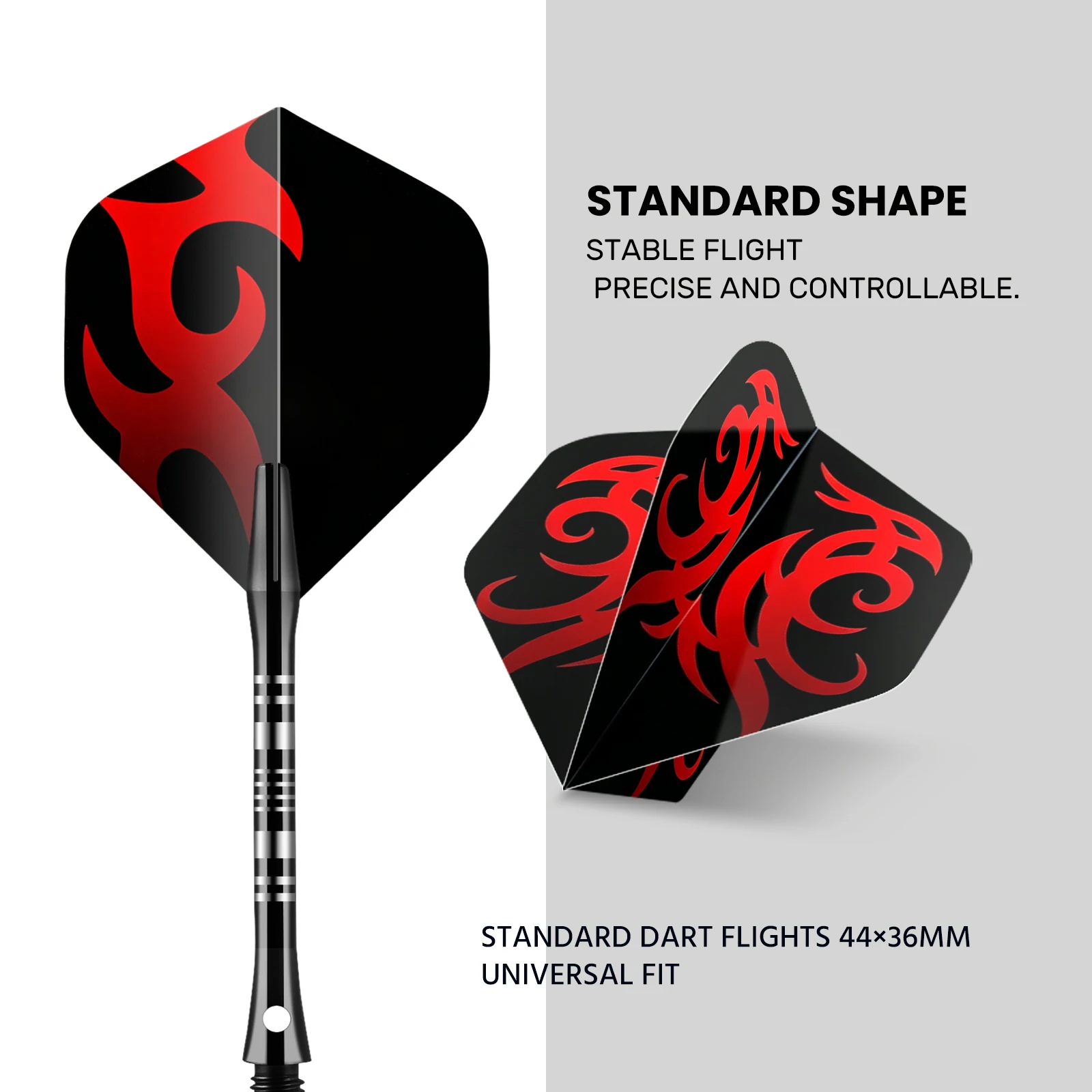 Huanqu 18g Iron Dart Set, 3-Piece Set, Non-Slip Grooved Shafts, Red and Black Dart Wings, Includes Storage Box, Professional Dart Training, Bar, Home Entertainment, Gift for Dart Enthusiasts