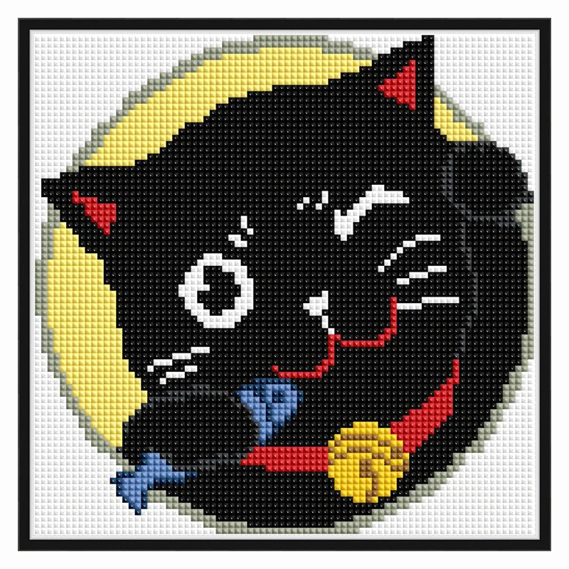 Cats Love Fish Animal Pattern 5D Diamond Painting DIY Full Round/Square Diamond Simple Embroidery Set Children's Room Decoration