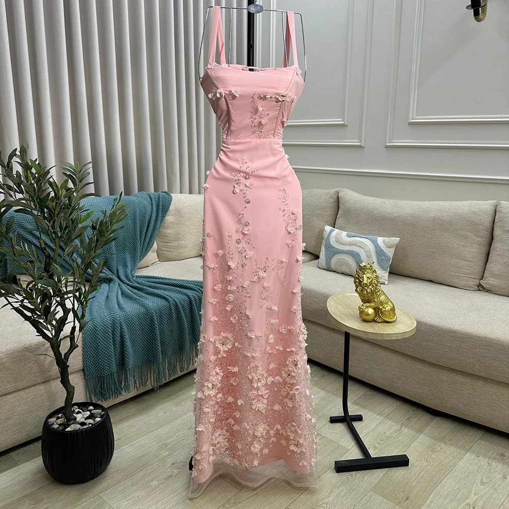 

Индивидуальные вечерние платья трапециевидной формы длиной до пола, платье для выпускного без рукавов на тонких бретельках, модное вечернее платье с цветочным принтом и блестками, драпированное вечернее платье