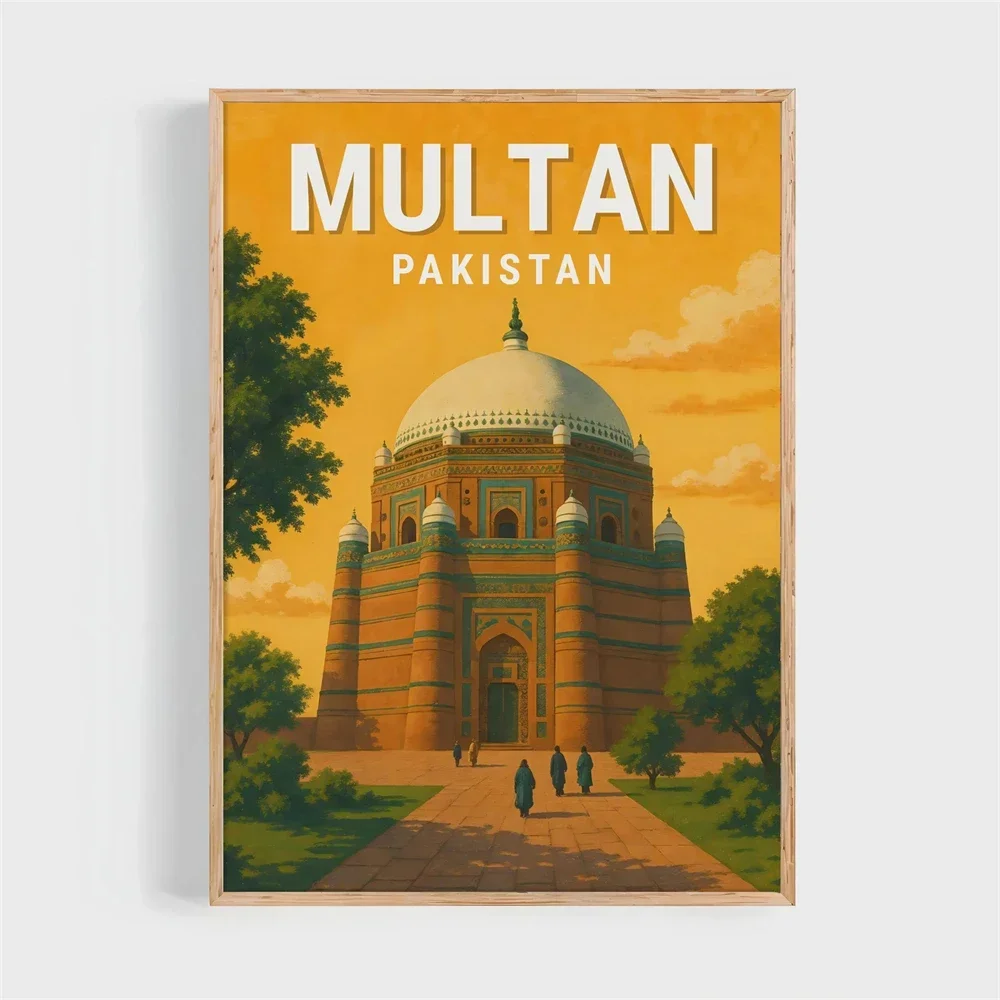 1pc frameless Canvas Painting Rawalpindi Travel Poster Heritage Print Art Lovers Gift Asia Pakistan Cultural Wall Art Print Canv