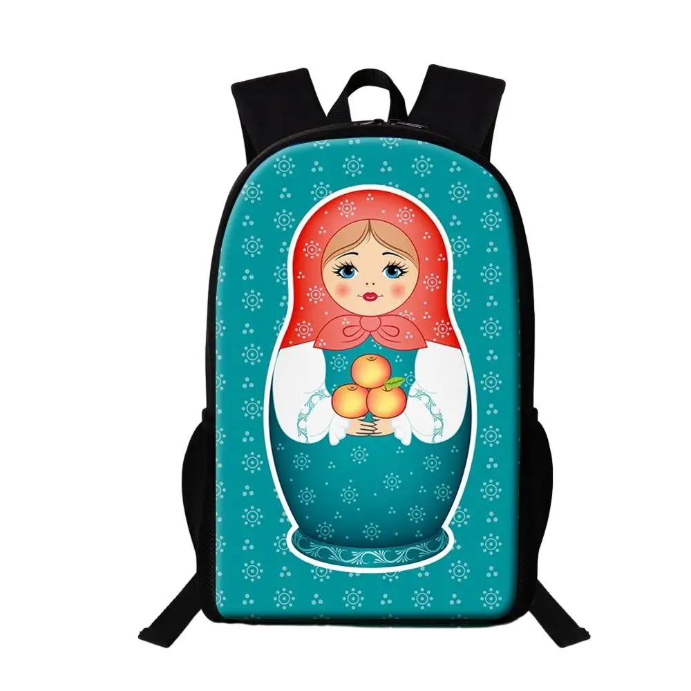 Mochila escolar con patrón de muñeca Matryoshka rusa para mujer, bolsa de libros versátil para estudiantes de mediana edad, mochila de viaje para adolescentes y niñas, nueva