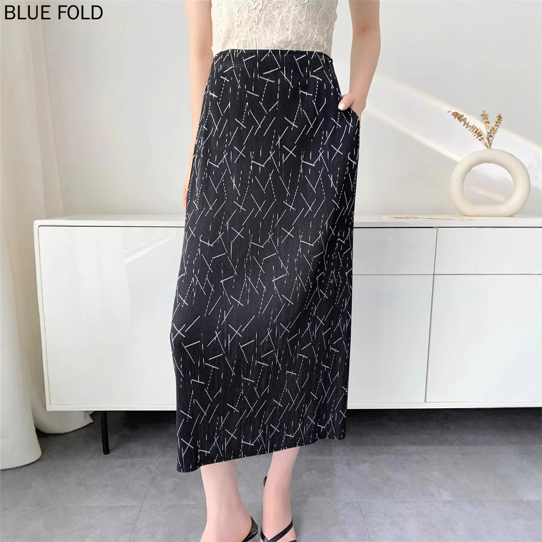 Falda estampada en caliente para Mujer verano 2025 Falda plisada Miyake cómoda e informal plisada adelgazante De cintura alta Faldas Ropa De Mujer