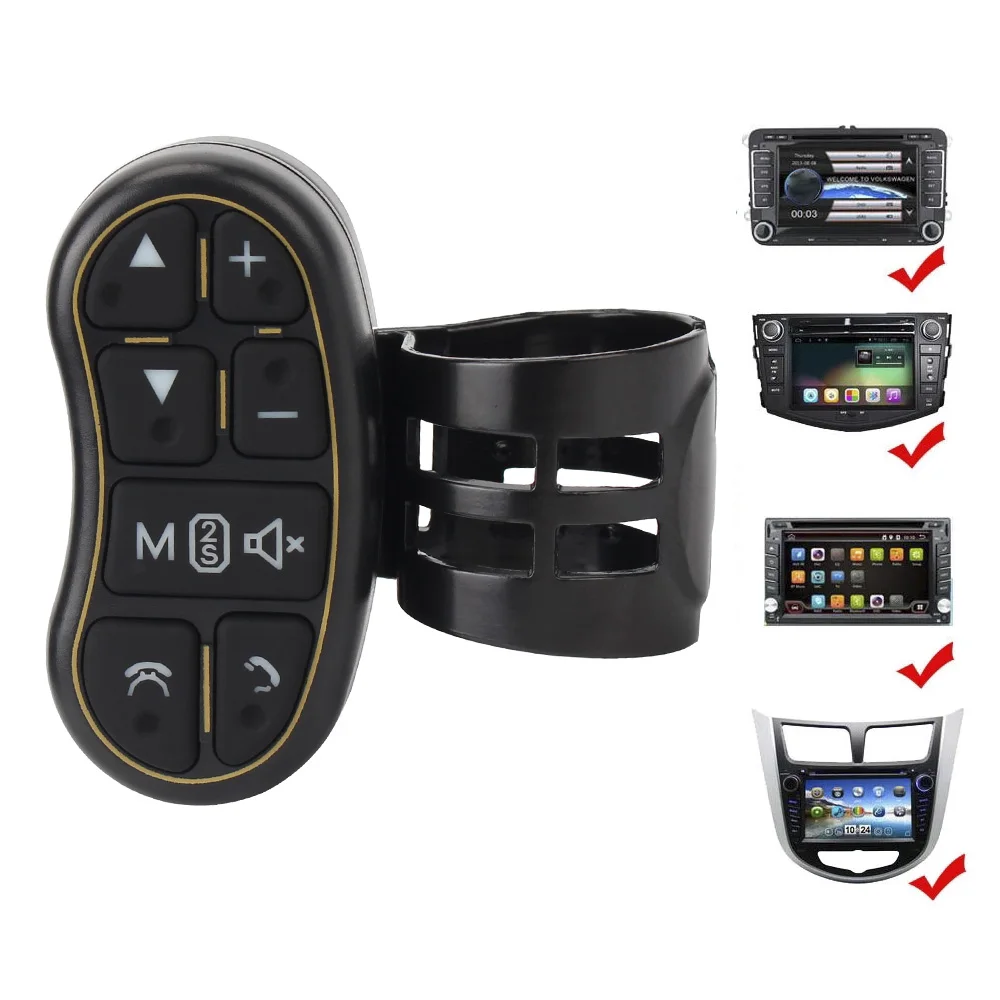 Wireless Remote Control Applicable Steering Control Button Car Steering Wheel Controller Car Navigation DVD Universal