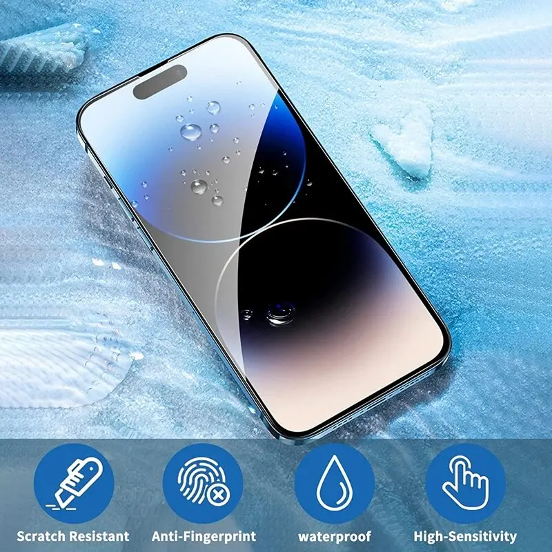 4Pcs 10000D Tempered Glass for IPhone 15 14 13 12 11 Pro Max Screen Protector for IPhone 15 14 Plus X XR XS Max 14Pro Glass Film