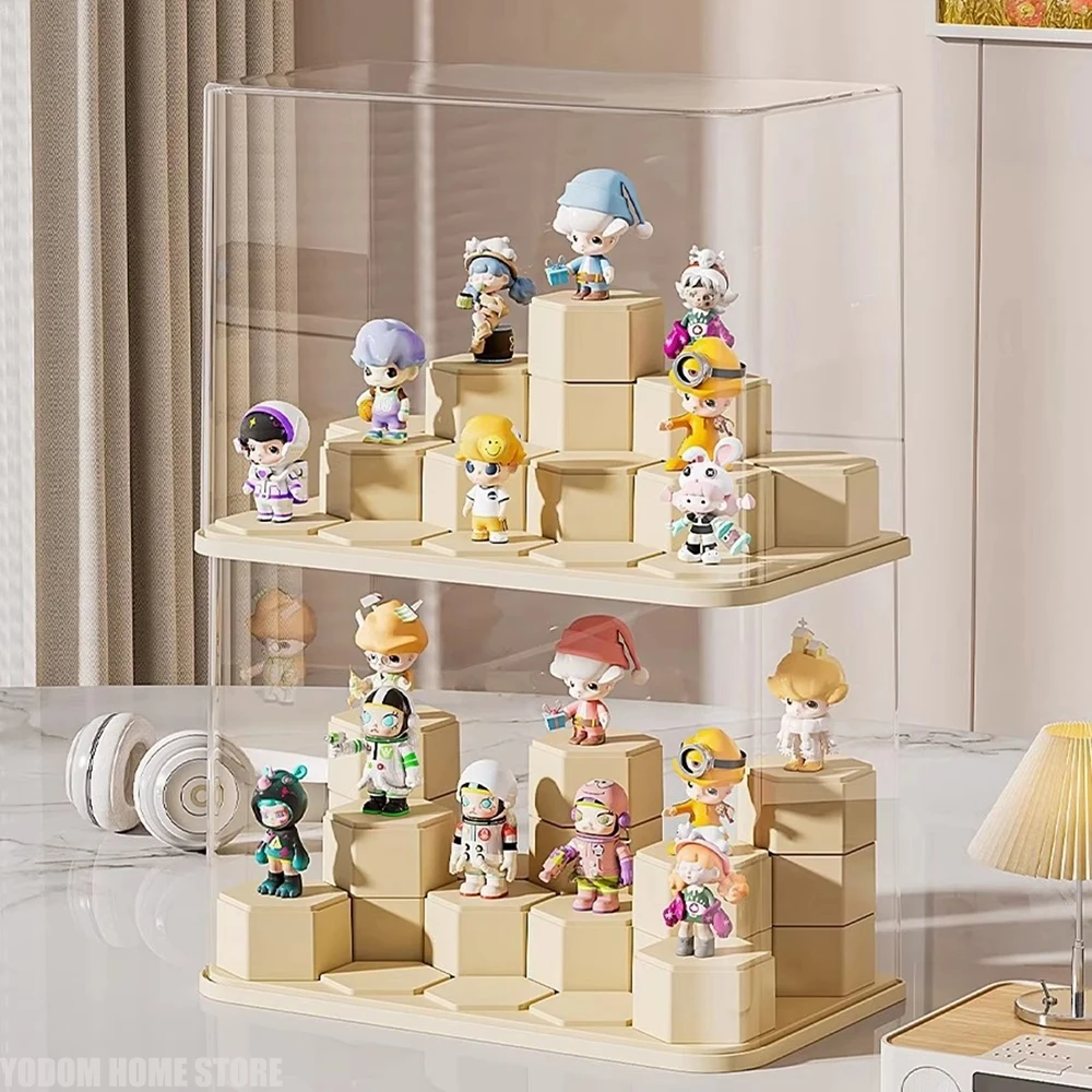 2026 Blind Box Display Stand, Block Spielzeug Display Organizer Modulare DIY Transparent Staubdicht Acryl Block Vitrine