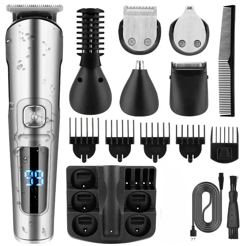 Electric Razor Grooming Kit  RESUXI FK-8688T Multifunction Beard Hair Trimmer 6 in 1  Hair Clipper Facial Nose Ear Trimmer