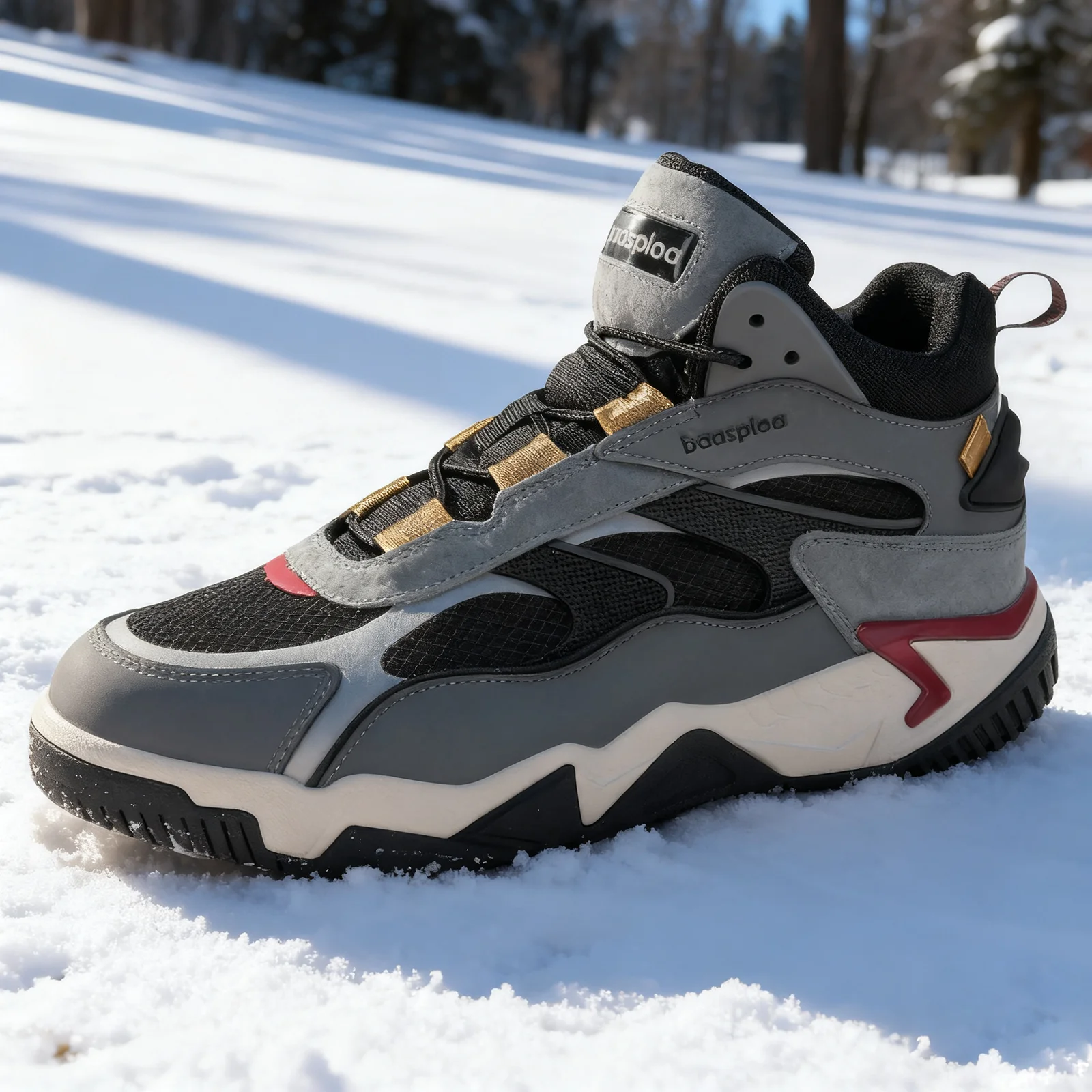 Baasploa Men Winter Walking Sneakers Comfort Non Slip Outdoor Sport Cotton Shoes For Male Plush Warm Daily Wear Footwear
