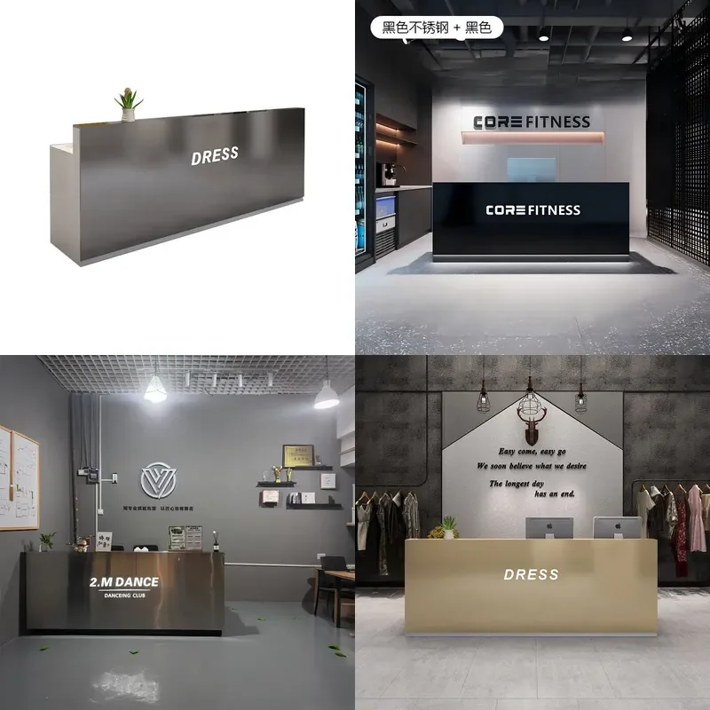 Modern Painted Reception Desk for Salon Shop High End Custom Front Counter Beauty Cosmetic Store Checkout Table