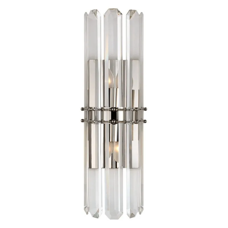 

All copper crystal wall lamp villa living room background wall bedroom wall lamp