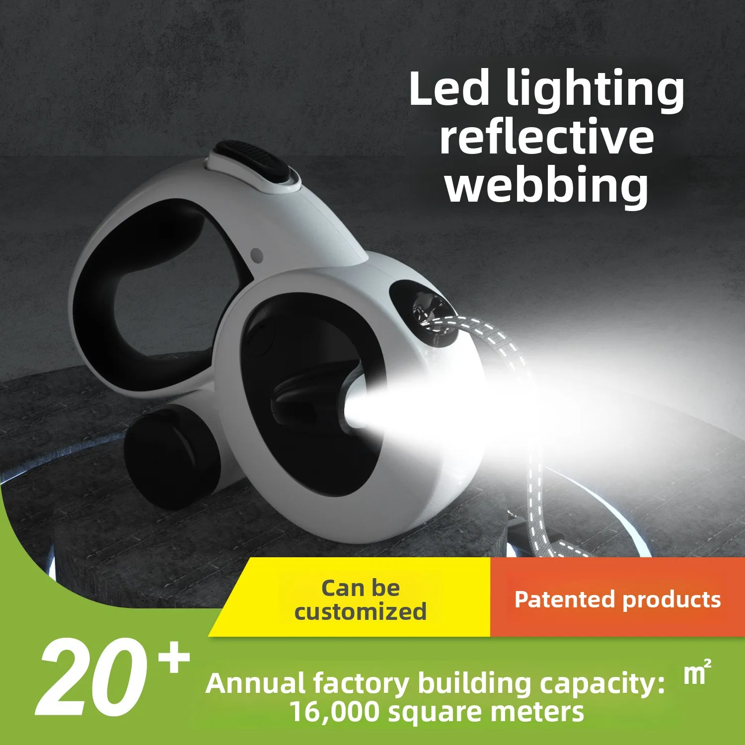 LED Reflective Retractable Dog Leash, Anti-Pull Pet Walking Leash, Pet Accessory