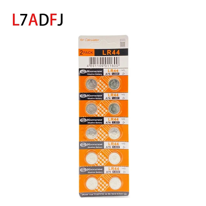 10Pcs 1.55V AG13 LR44 L1154 RW82 SR1154 SP76 pila SR44 Button Batteries A76 LR1154 GP7 Cell Coin Watch Toys Remote Battery