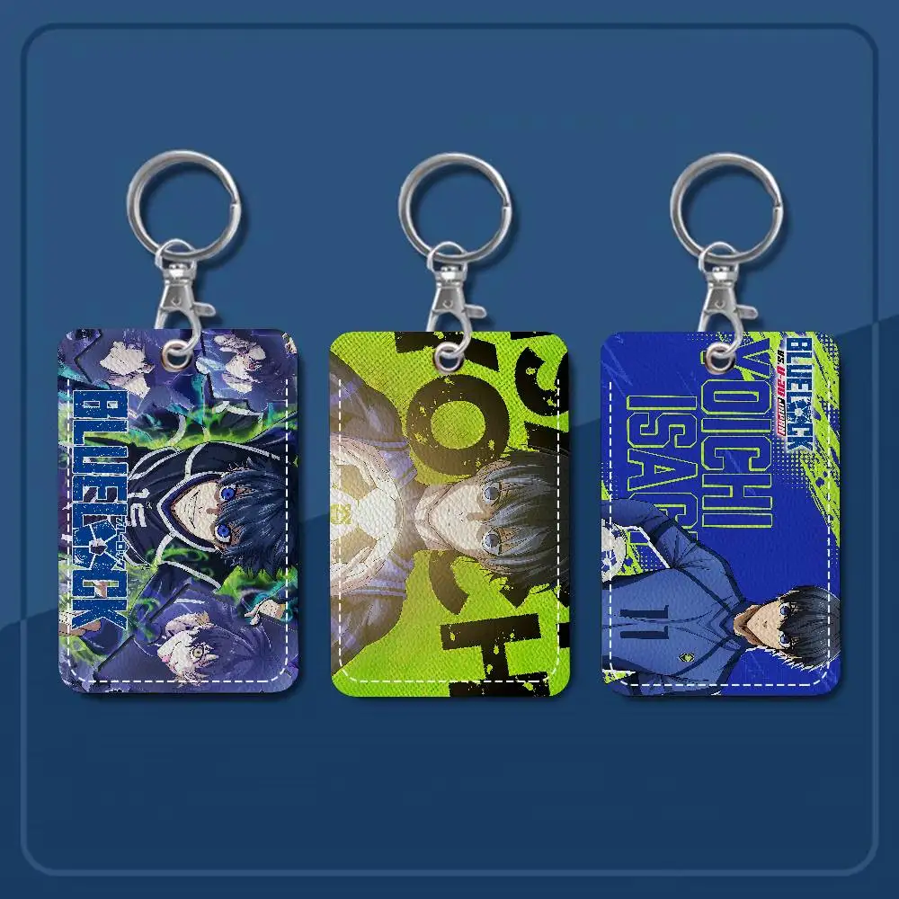 B-BLUE LOCK حاملي بطاقات سلسلة المفاتيح كيرينغ البنك حافلة معرف بطاقات الائتمان سلاسل حلقة المفاتيح #1