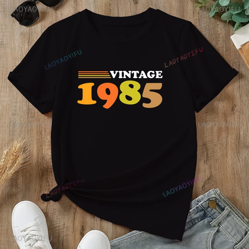 

1985 Fashion Classic Vintage 39th Birthday Party Women's T-shirt Limited Edition Vintage Graphic Casual Shirt Cotton T-shirt