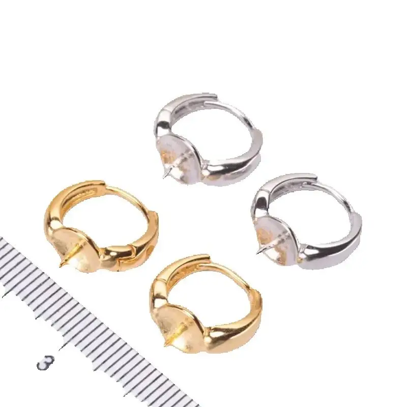 

925 Stamped Alloy Gold Plating Pearl Earrings Setting DIY Jewelry Findings, Craft Supplies Handmade Earrings Accessory No Pearl
