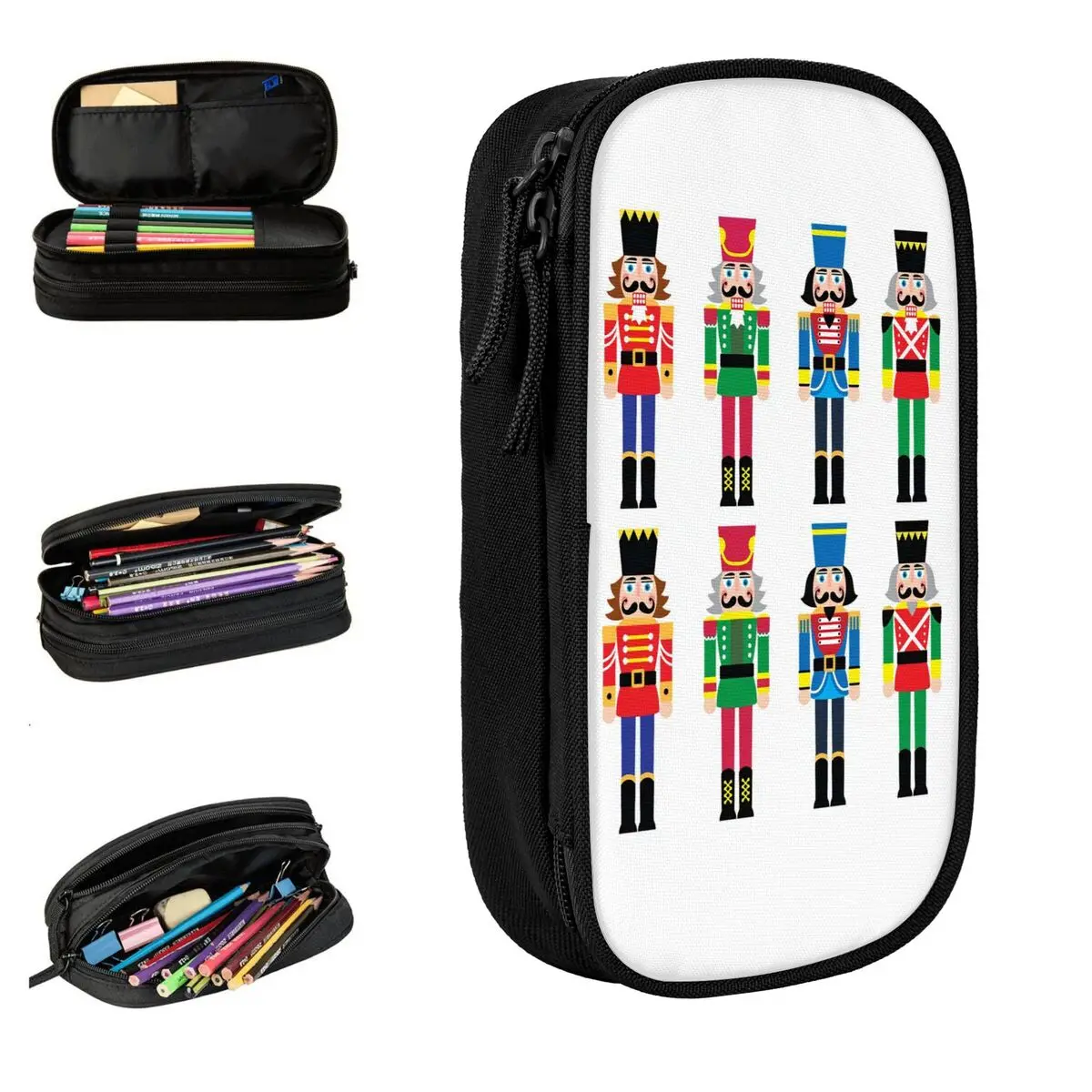 عيد الميلاد كسارة البندق مقلمة صبي فتاة ريترو حقيبة أقلام رصاص تصميم العودة إلى المدرسة مقلمة القرطاسية هدية فكرة