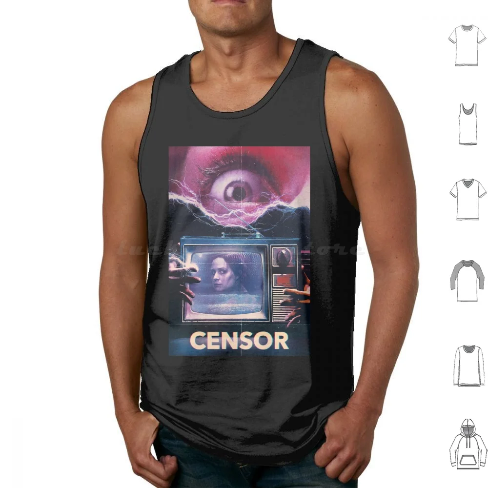 Censor-Retro Feminist Horror Tank Tops Print Cotton Censor Feminist Horror Horror Movies Film Genre Vhs Retro