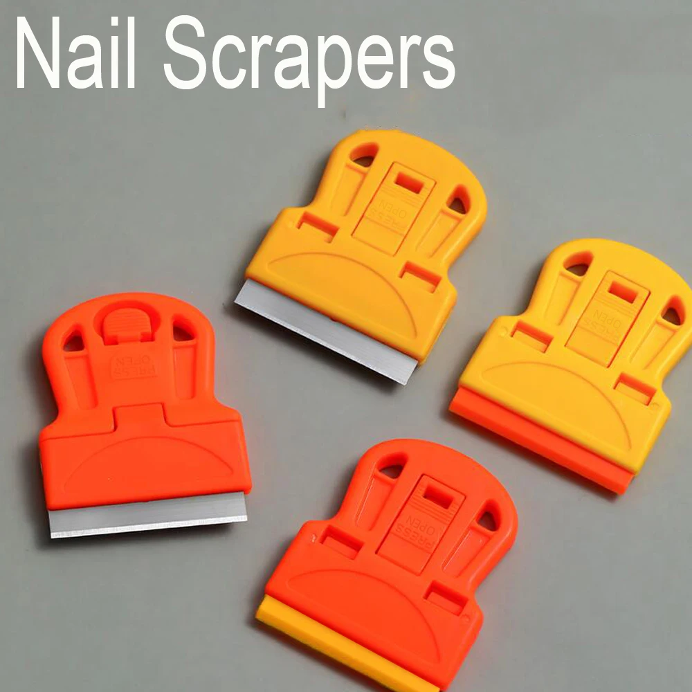 1/2 pçs arte do prego placa de carimbo limpeza raspador plástico/lâmina de aço gel polonês removedor pá modelo de impressão do prego acessórios