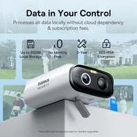 Baseus Security S1 Lite Caméra de sécurité solaire Caméra extérieure sans fil Alimentation continue Résolution 2K 135 ° Caméra Wifi FOV IP67 6