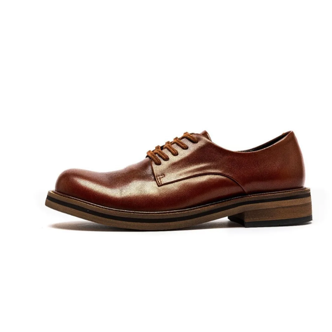 Men's Premium Shell Cordovan Derby Shoes | Handmade High-End Trendy Business Formal Wedding Lace-Up Dress Footwear for Men