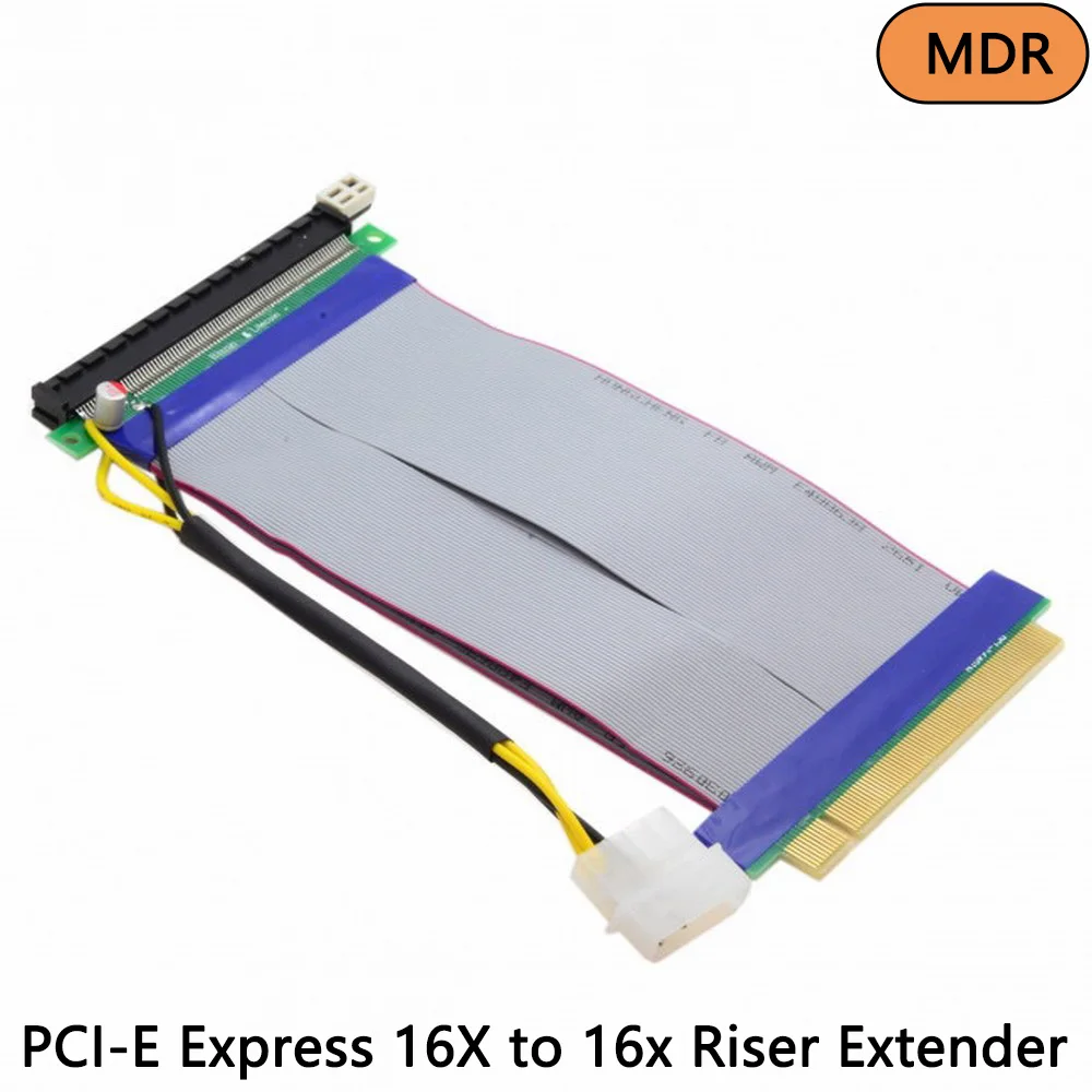 

PCI-Express Cables 16X to 16x Riser Extender Card with Molex IDE Power Ribbon Cable 20cm