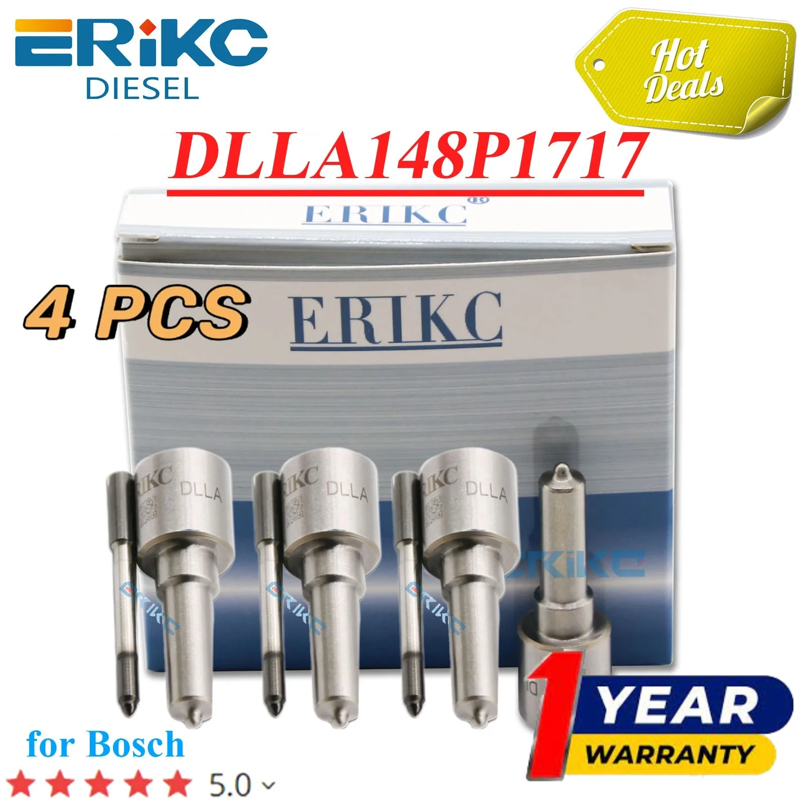 

4PC 0433172053 / DLLA148P1717 Common Rail Injector Nozzle DLLA 148P 1717 For 0445110315 0445110877